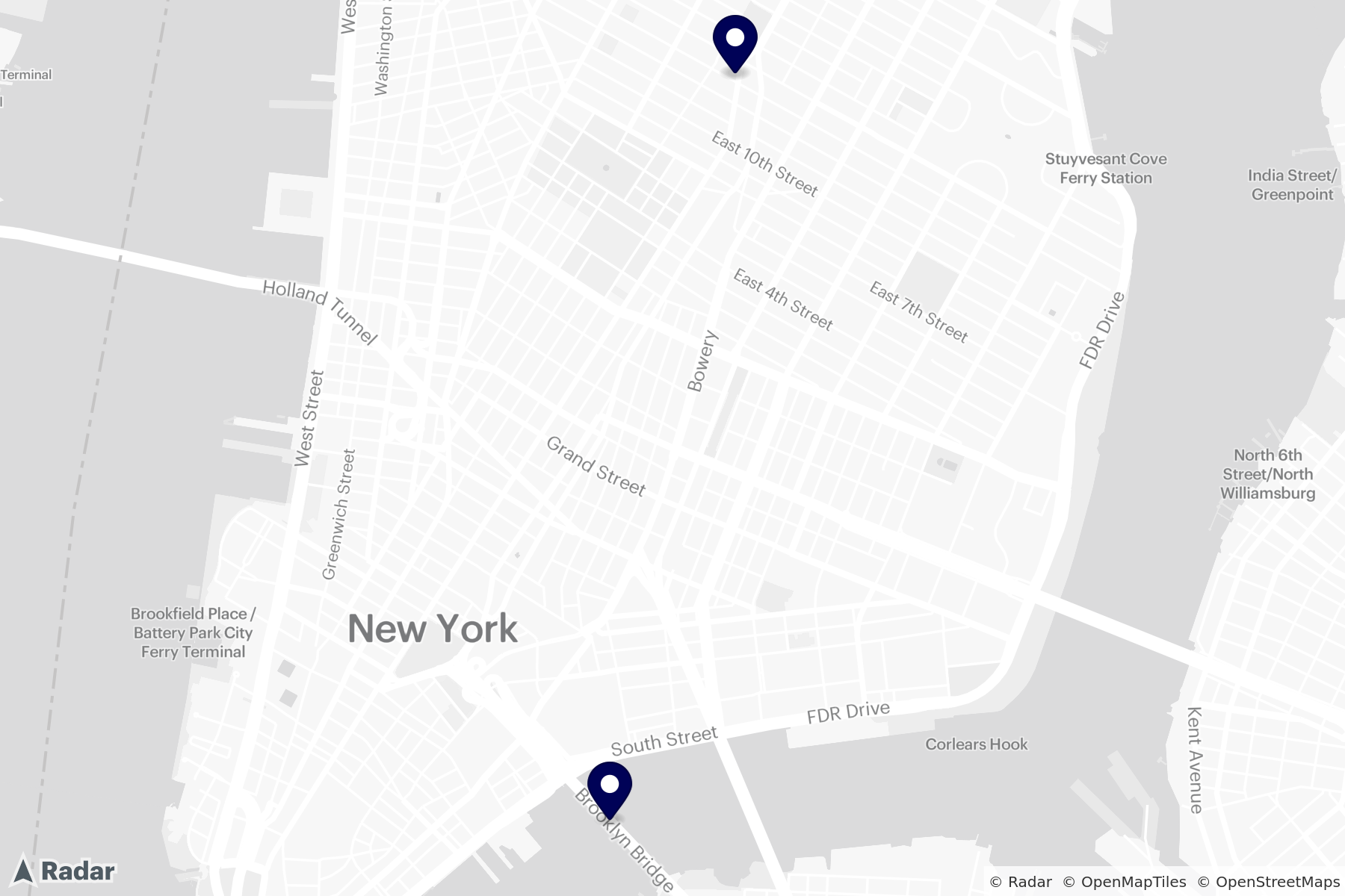 Radar Static Map over New York City